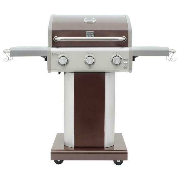 Kenmore 3 Burner Pedestal Grill with Foldable Side Shelves Mocha PG4030400LDMOCHA